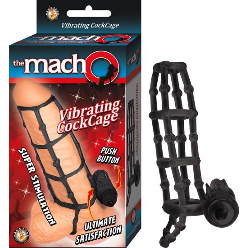 Macho Vibrating Penis Cage - Black