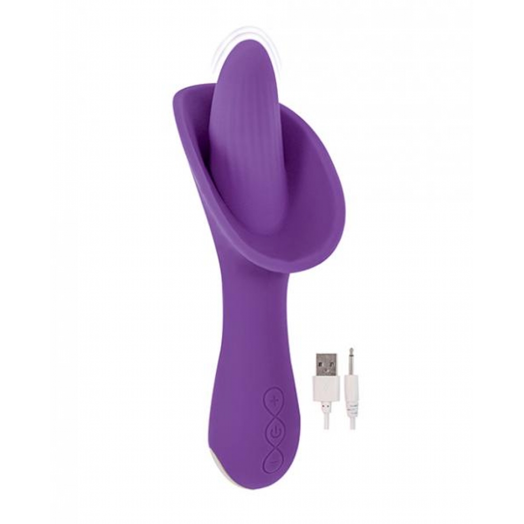 Devine Vibes Vibro Tongue Clit Hugger - Purple