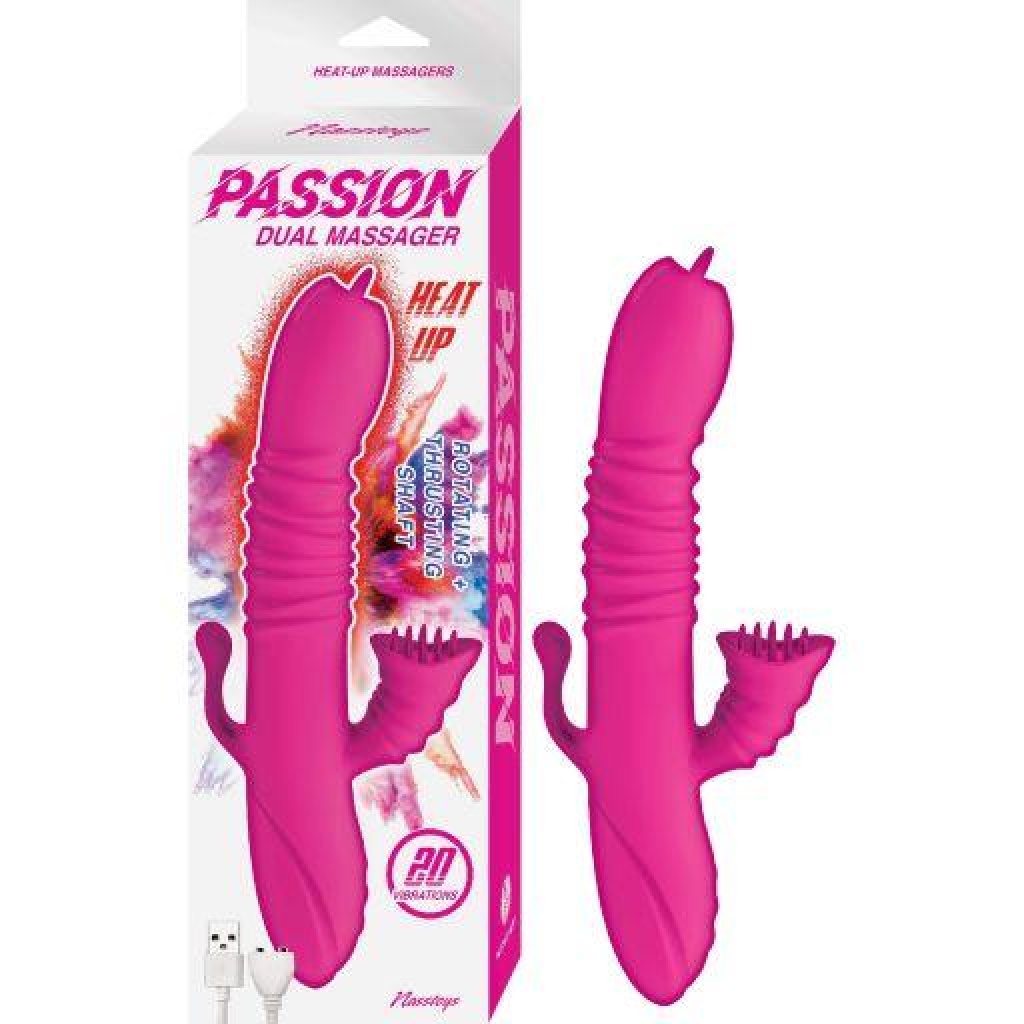 Passion Dual Massager with Heat - Pink