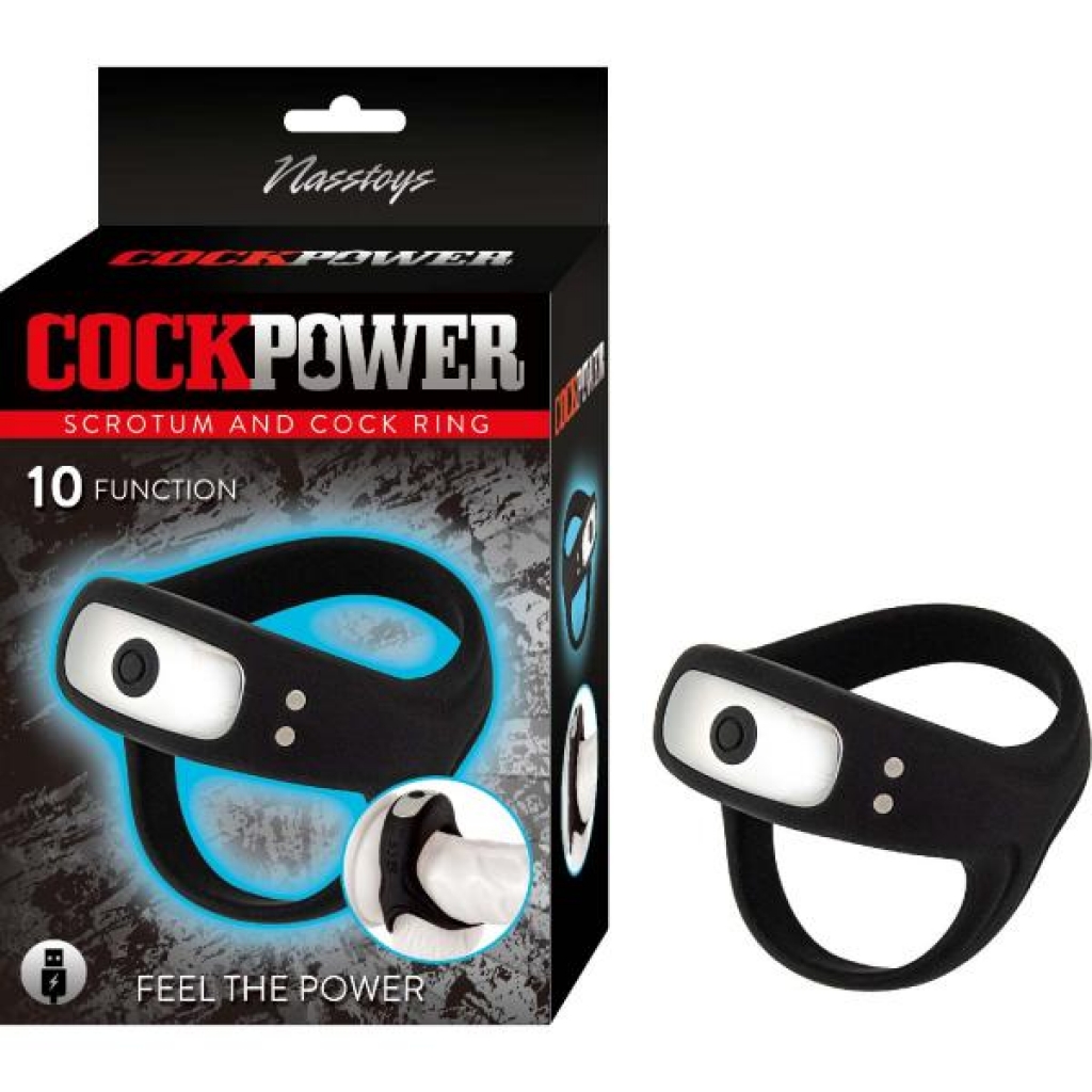 Cockpower Scrotum & Penis Ring - Black