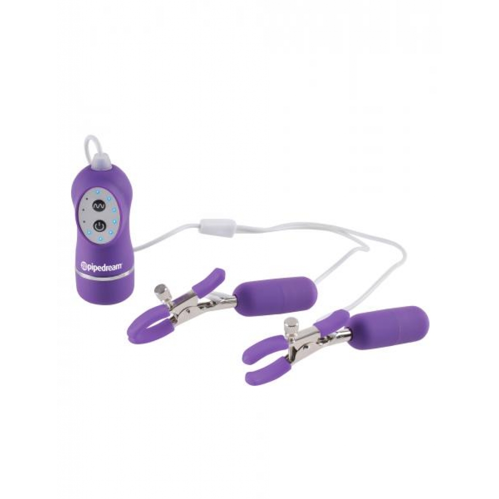 Fetish Fantasy Vibrating Nipple Clamps - Purple