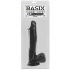 Basix Rubber 12 Inch Dong with Suction Cup - Black