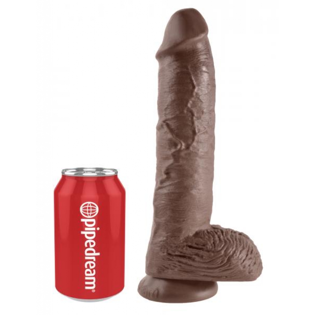 King Penis 10 inches with Balls - Brown