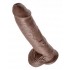 King Penis 10 inches with Balls - Brown