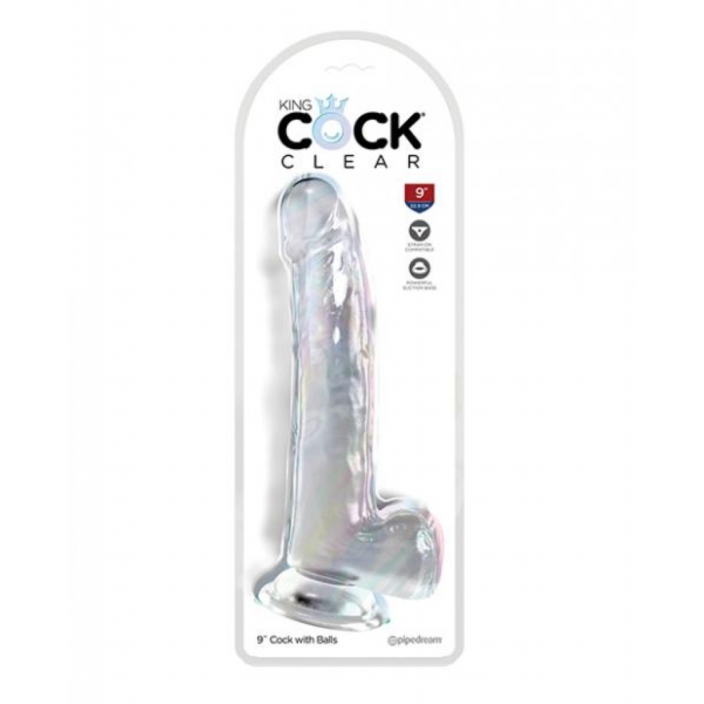 King Penis Clear 9 Inch Dildo with Balls