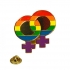 Gaysentials Rainbow Double Female Symbol Lapel Pin