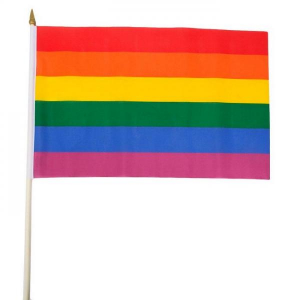 Gaysentials Rainbow Stick Flag - 4x6 inches