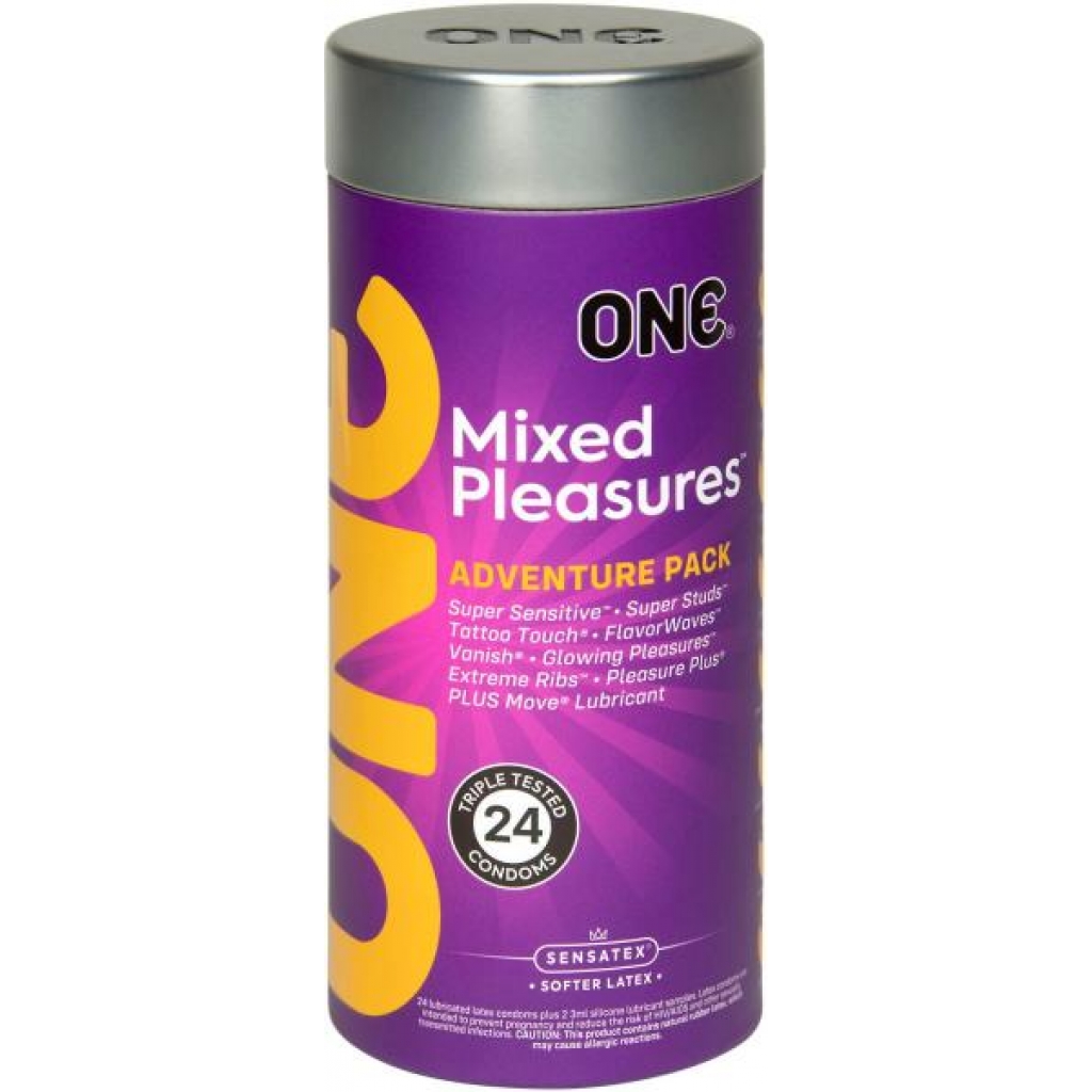 One Mixed Pleasures 24 Pack Condoms