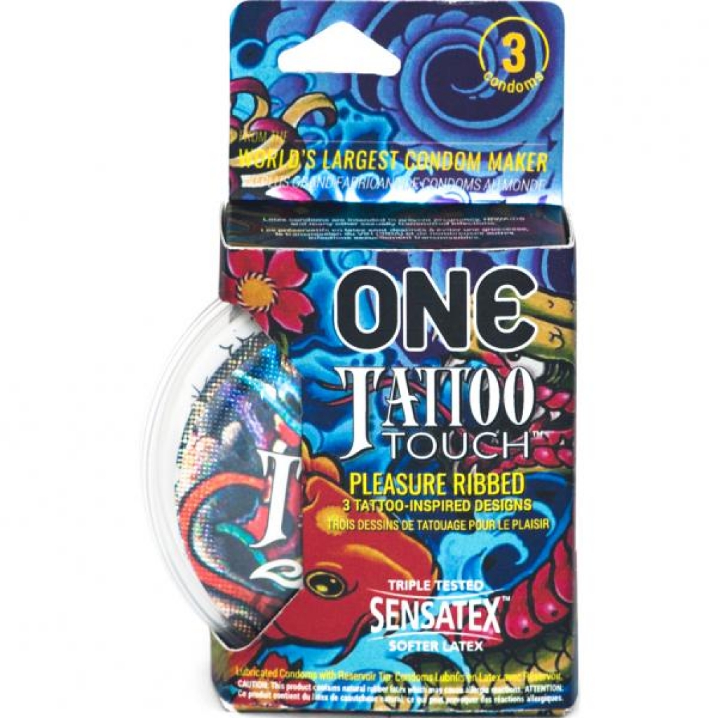 One Tattoo Touch Latex Condoms - 3 Pack