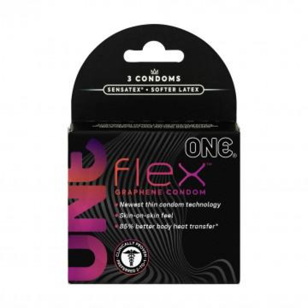 One Flex Ultra-Thin Graphene Latex Condoms - 3 Count