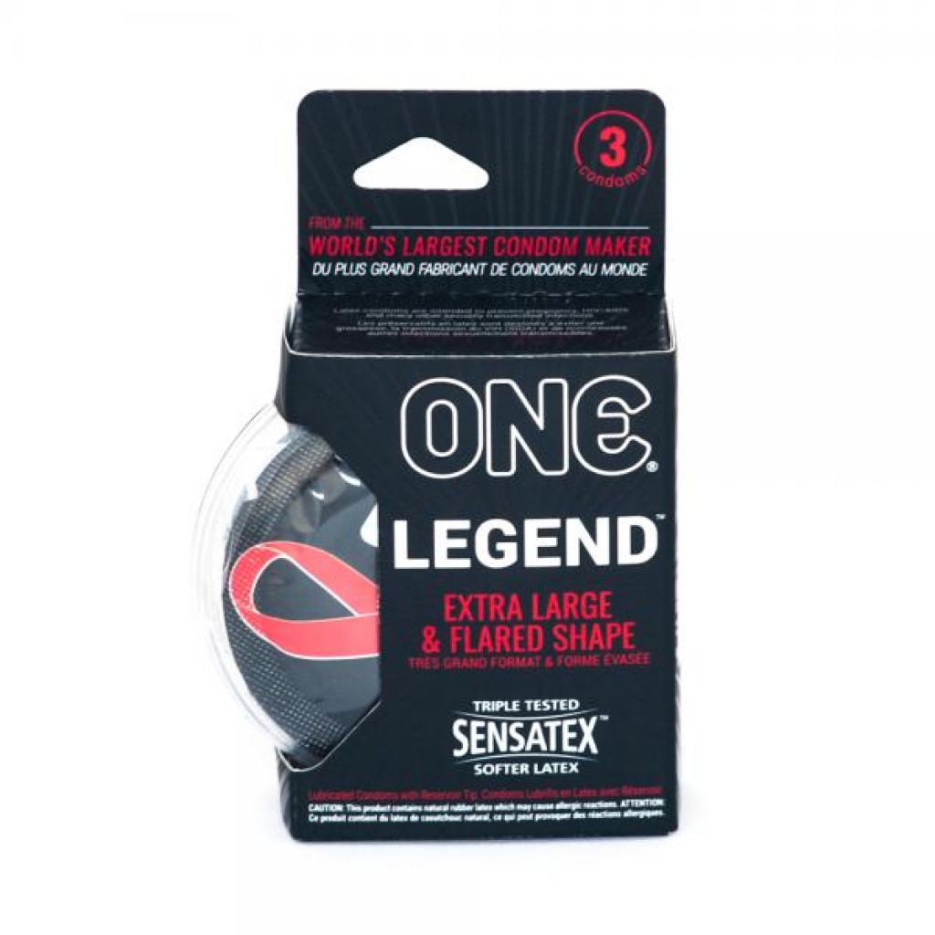 One The Legend Extra Large Flared Shape Latex Condoms - 3 Pack