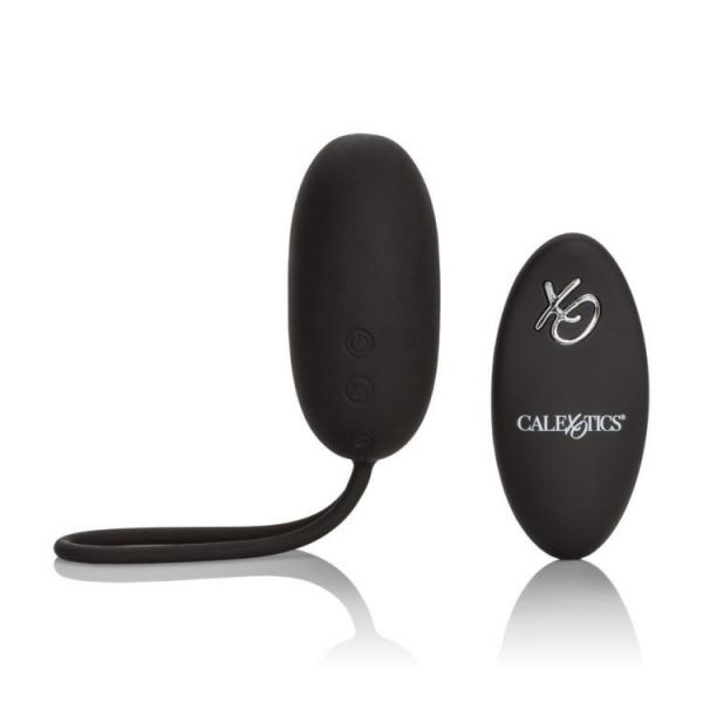 Silicone Remote Rechargeable Egg Vibrator - Black