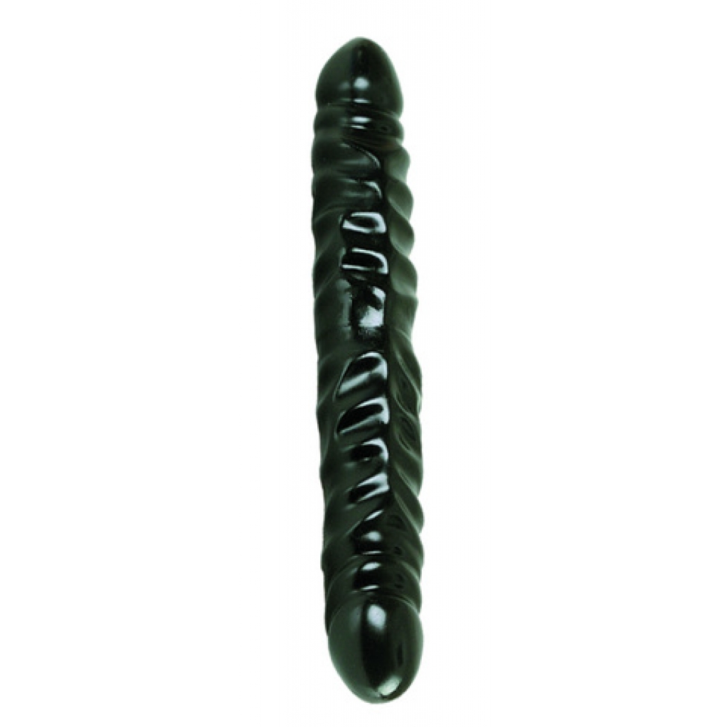 12 Inch Veined Black Double Dildo