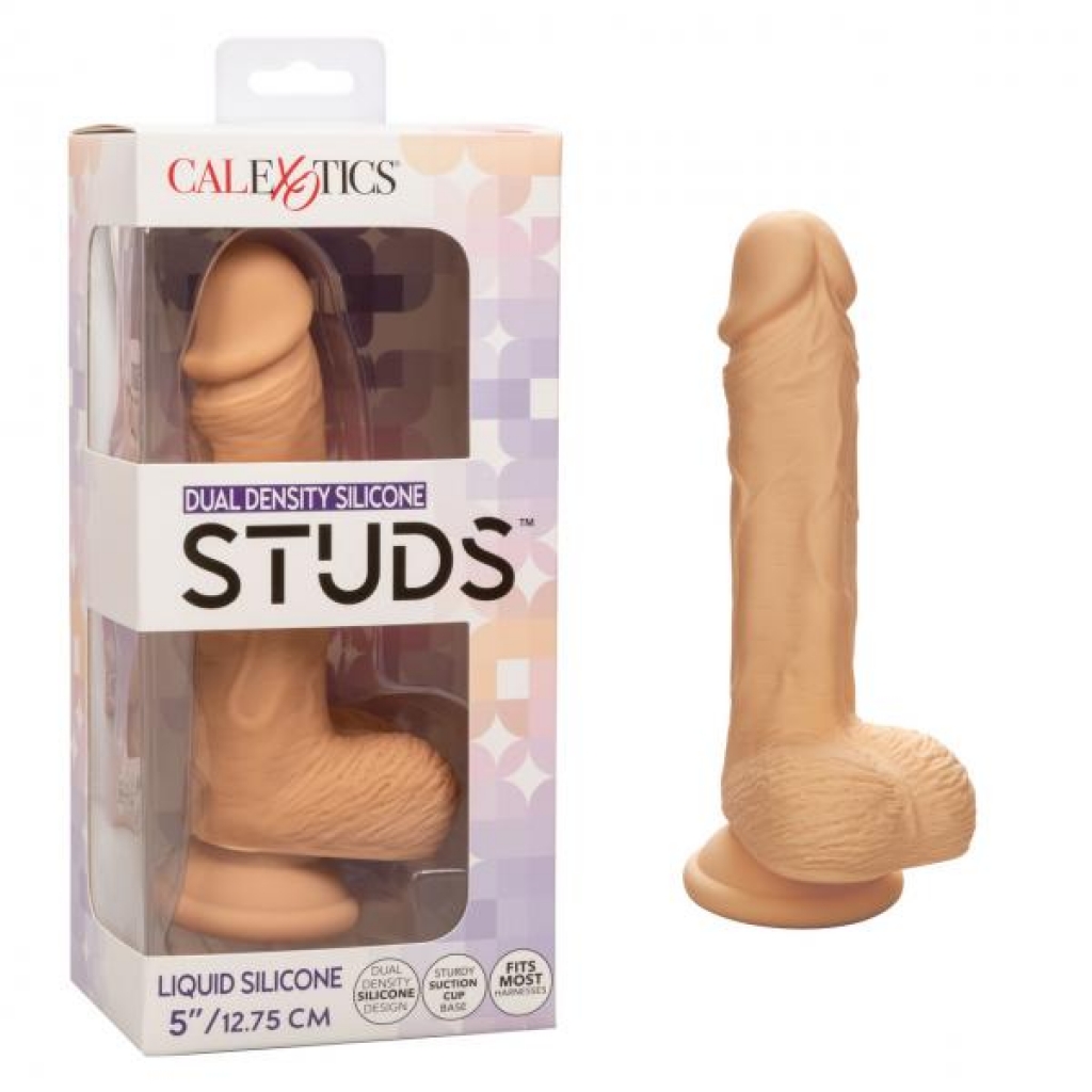 Dual Density Silicone Stud Dildo - Ivory