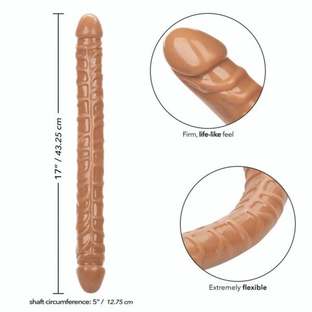 Size Queen 17-Inch Double-Ended Dong - Brown