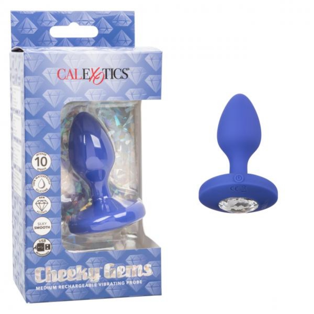 Cheeky Gems Vibrating Probe - Medium Blue