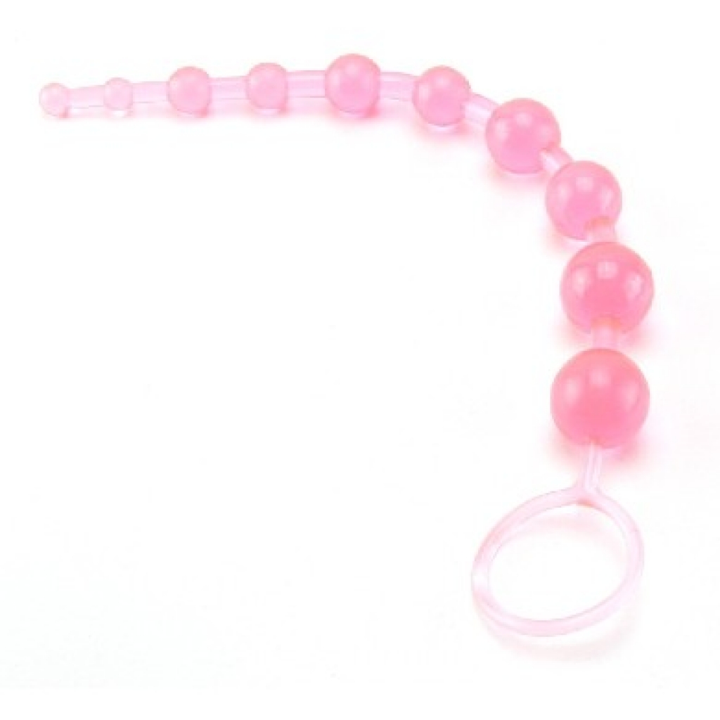 X 10 Beads Graduated Anal Beads - 11 Inch - Pink