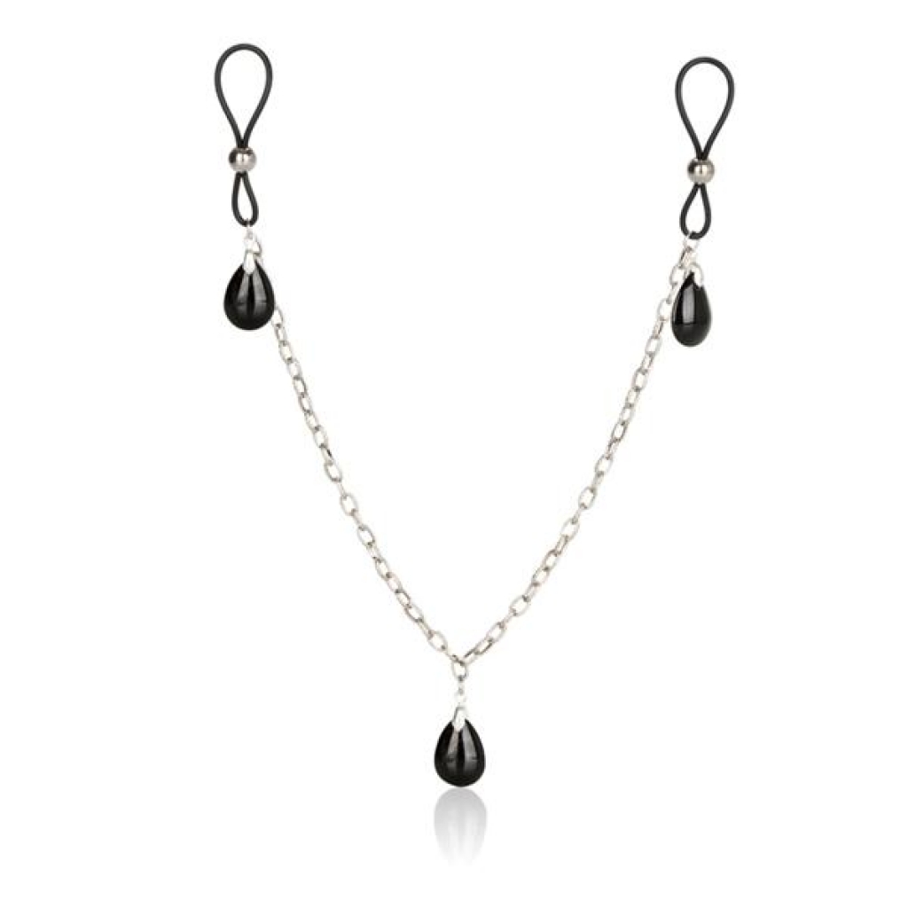 Nipple Play Non-Piercing Nipple Chain Jewelry - Onyx