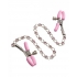 Nipple Play Crystal Chain Nipple Clamps - Pink