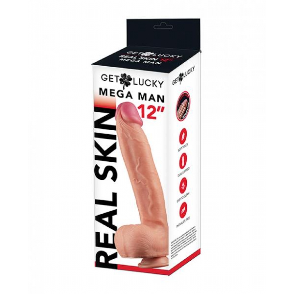 Shibari Get Lucky 12 Inch Realistic Dildo - Tan