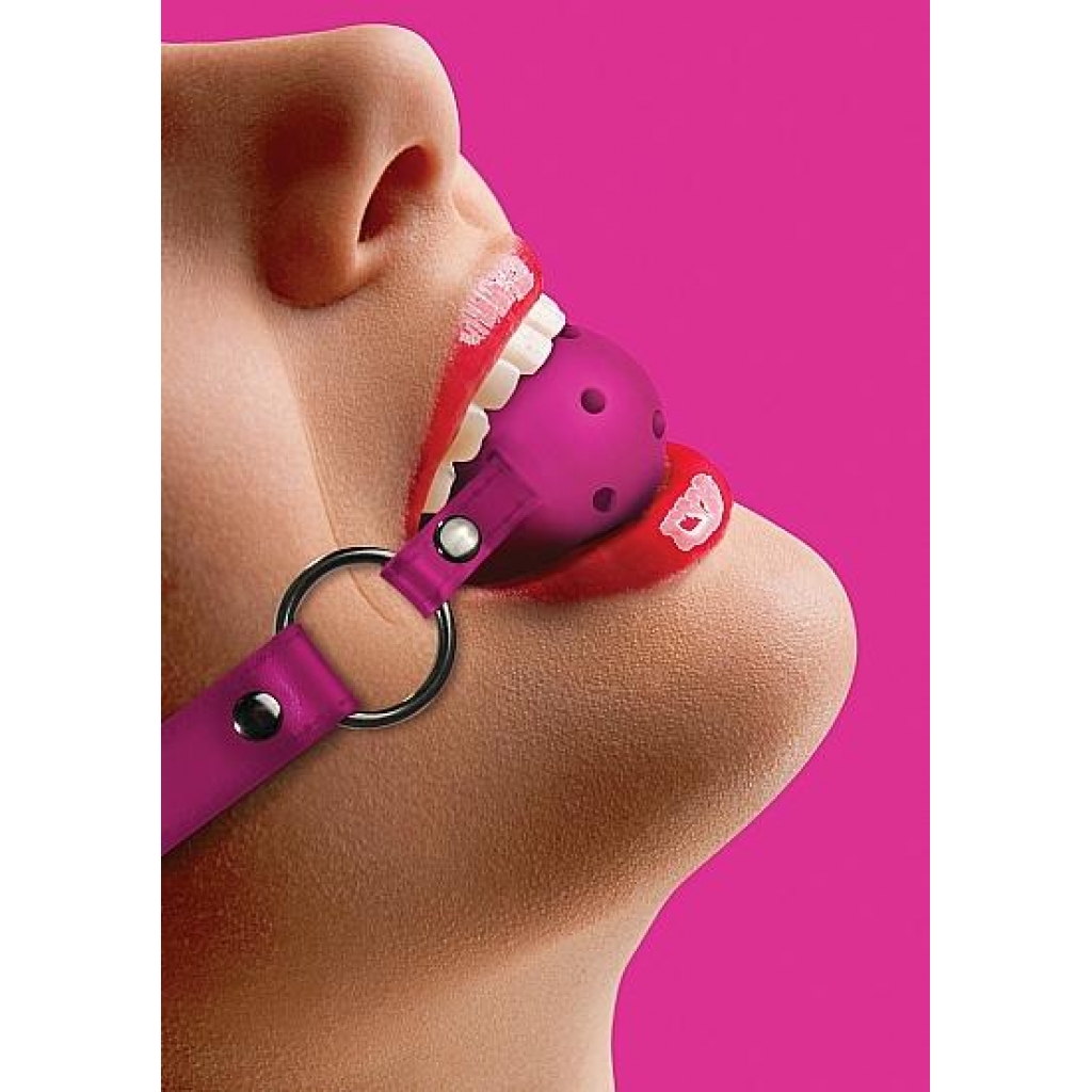 Ouch Leather Ball Gag - Pink