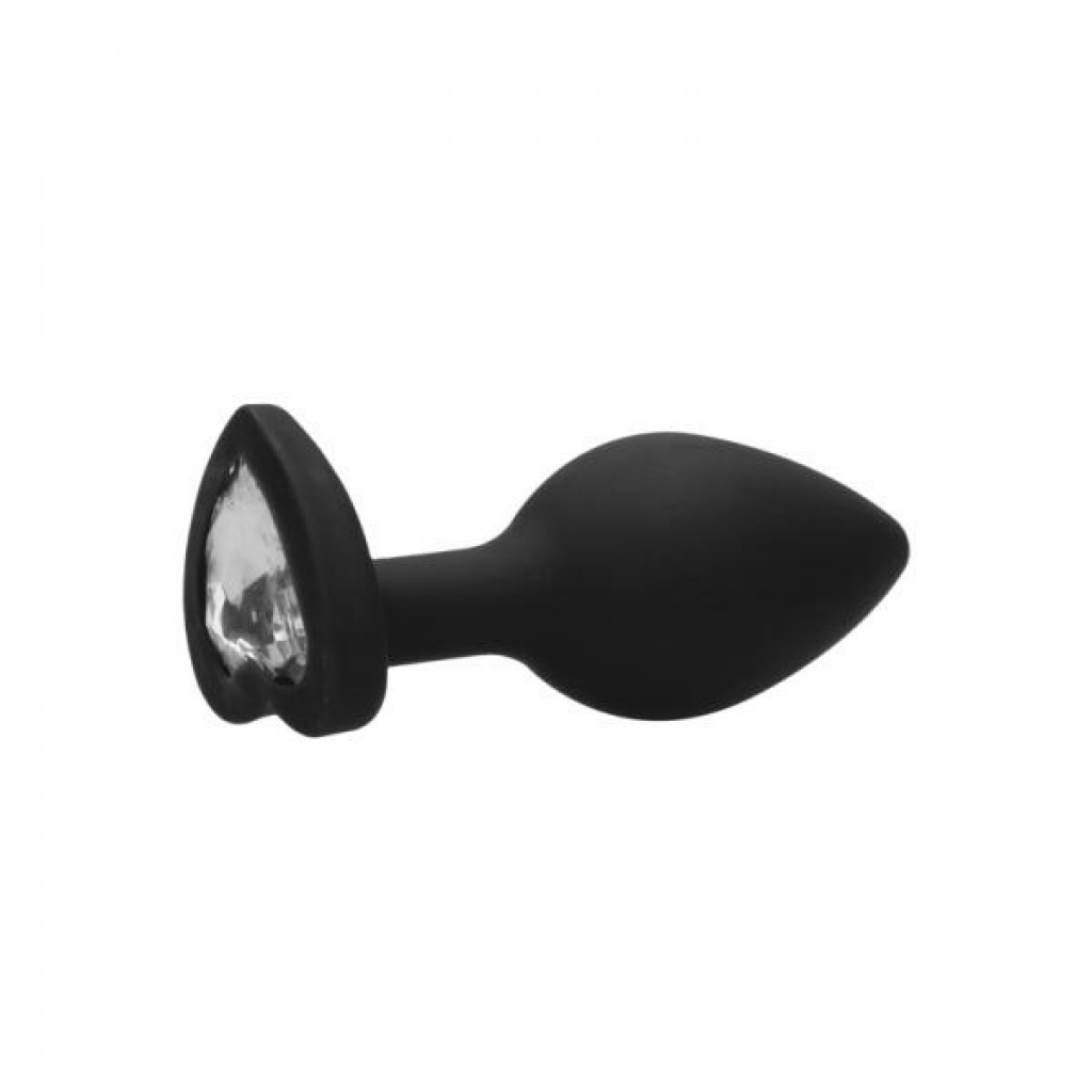 Diamond Heart Butt Plug - Black Large