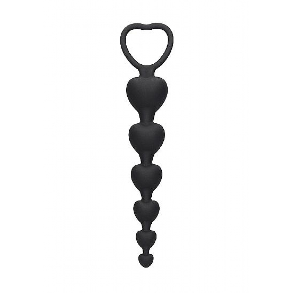 Anal Heart Beads - Black