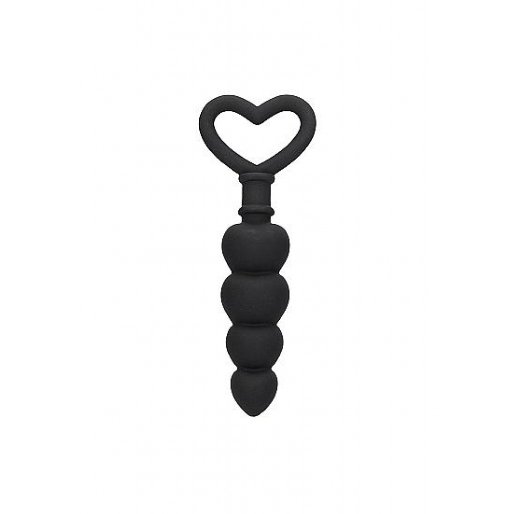 Premium Silicone Anal Love Beads - Black