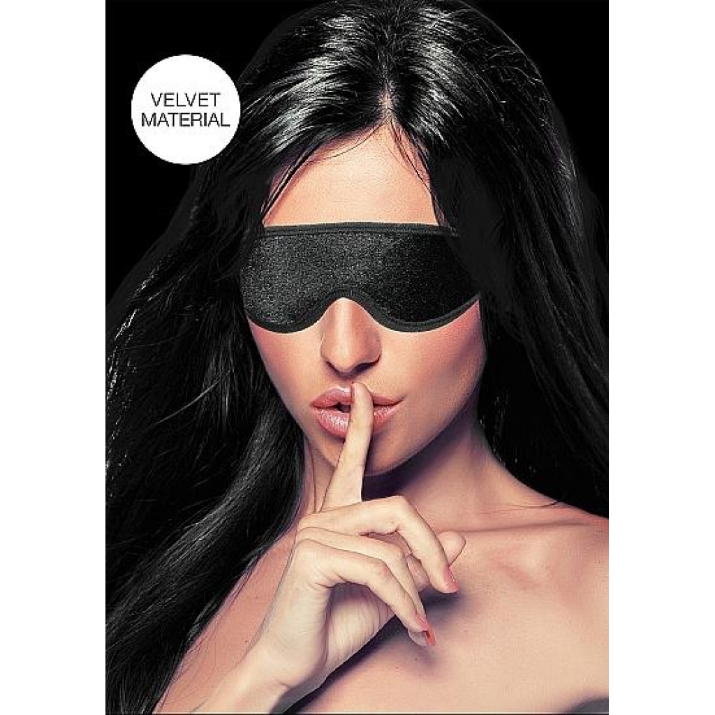 Velvet & Velcro Adjustable Eye Mask - Black