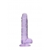 Realistic 7 Inch Purple Dildo With Balls