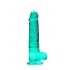 Realrock 8in Realistic Dildo with Balls - Turquoise