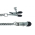 Adjustable Silver Nipple Clamps with Jewel Chain