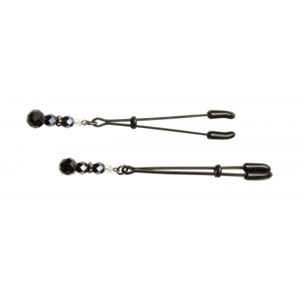 Black Beaded Nipple Clamps with Tweezer Tip