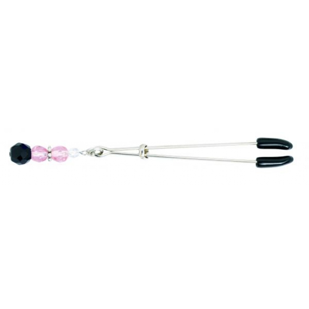 Tweezer Clit Clamp With Pink Beads