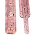 Microfiber Snake Print Wrist Restraints Pink W Leather Lining