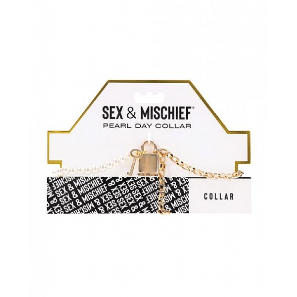 Sex & Mischief Pearl Day Collar for Submissive Luxury