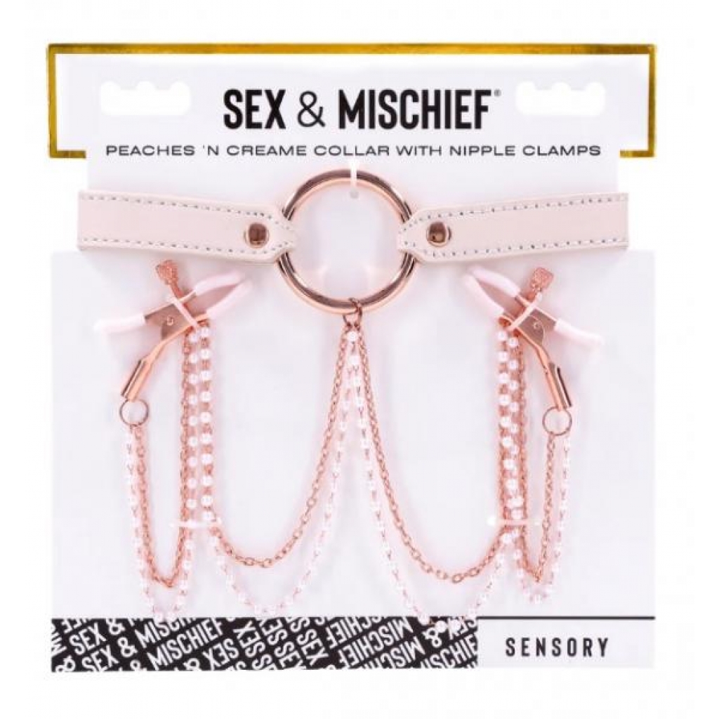 Peaches N Creme Collar With Nipple Clamps