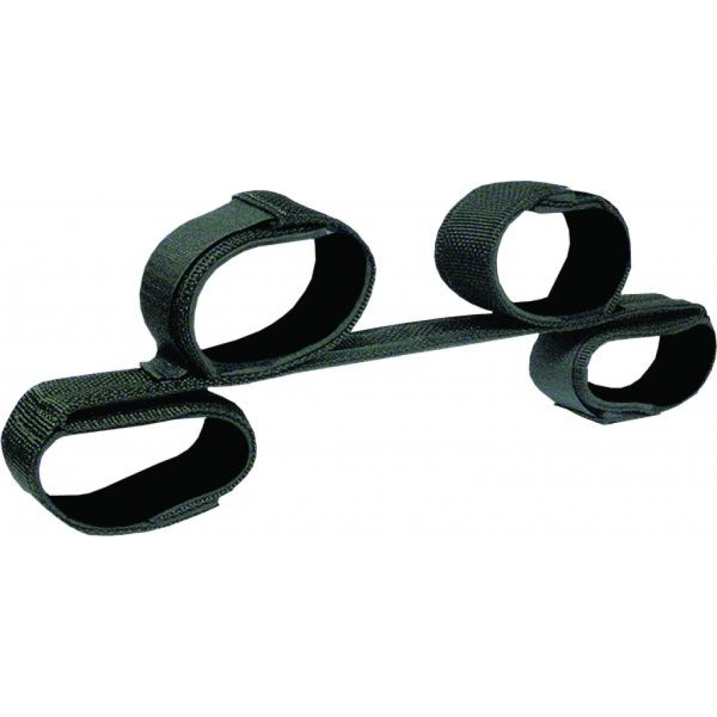 Bondage Bar with Neoprene Velcro Cuffs - 24 inches Black