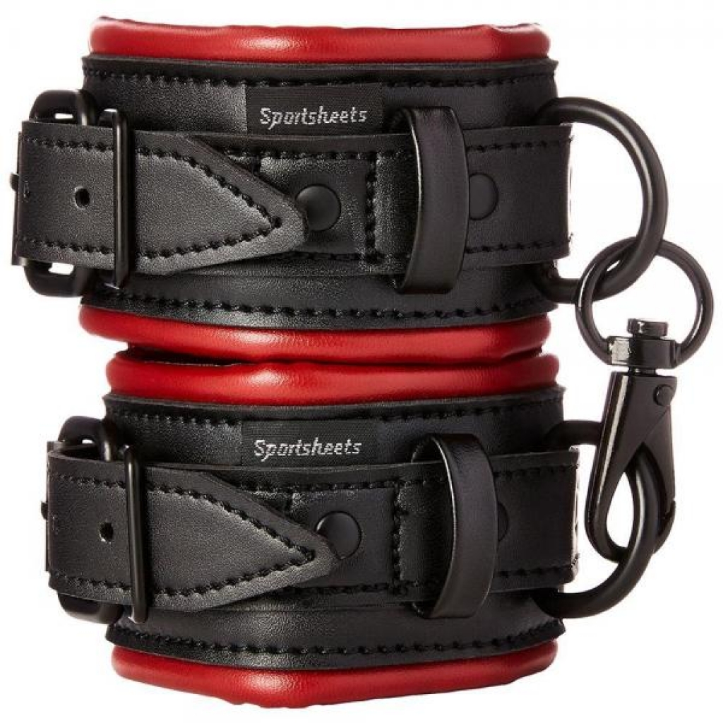 Sportsheets Saffron Handcuffs - Red & Black Pleasure Restraints