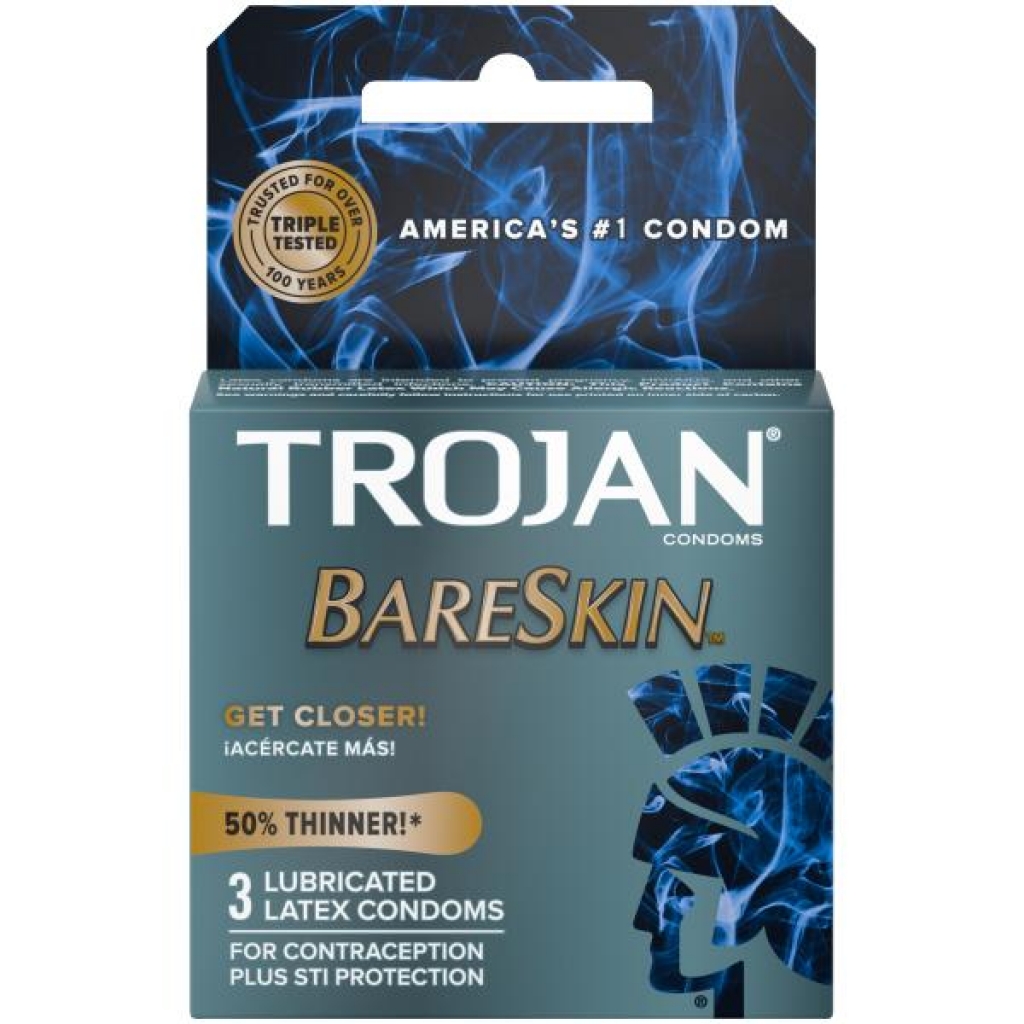 Trojan Bareskin Raw Condoms - 3 ct