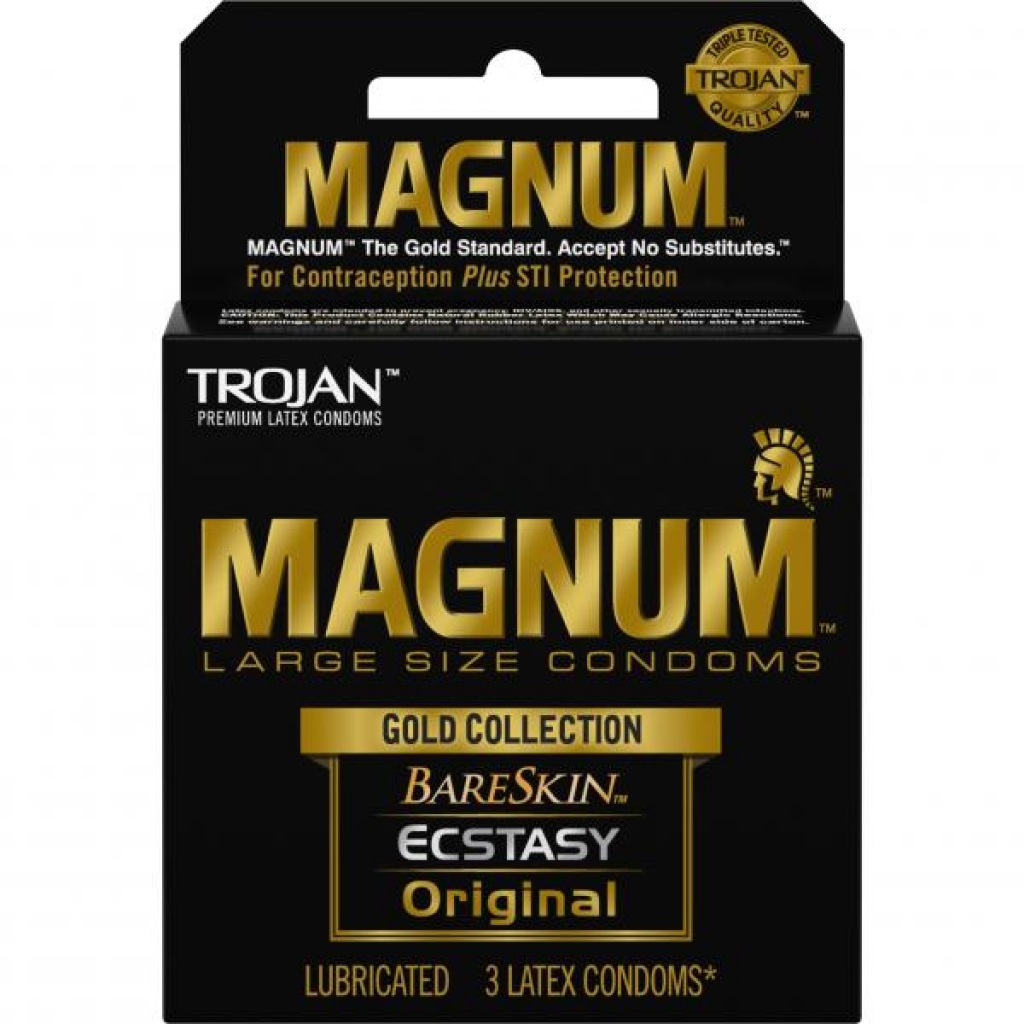 Trojan Magnum Large Size Condoms Gold Collection - 3 Pack