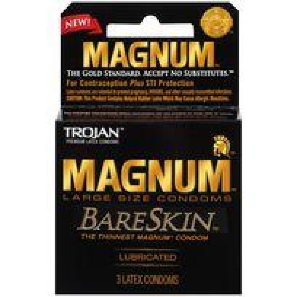 Trojan Magnum Bareskin 3 Pack - Large Size Condoms