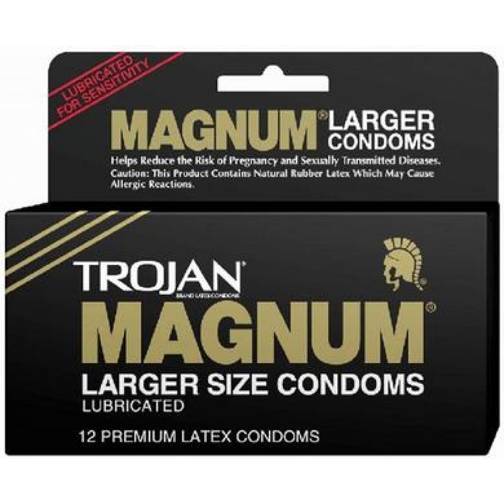 Trojan Magnum 12 Pack - Premium Quality Latex Condoms