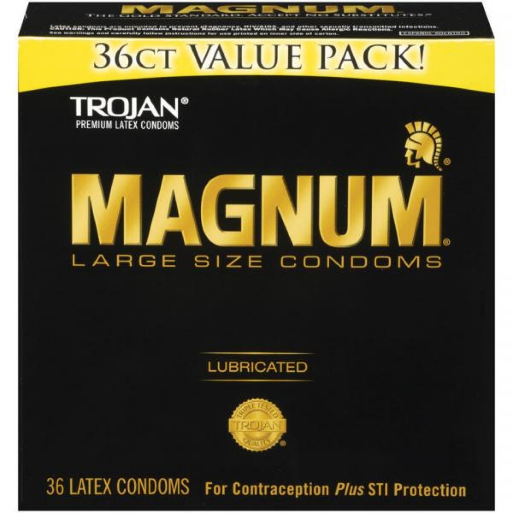 Trojan Magnum 36 Pack Premium Latex Condoms