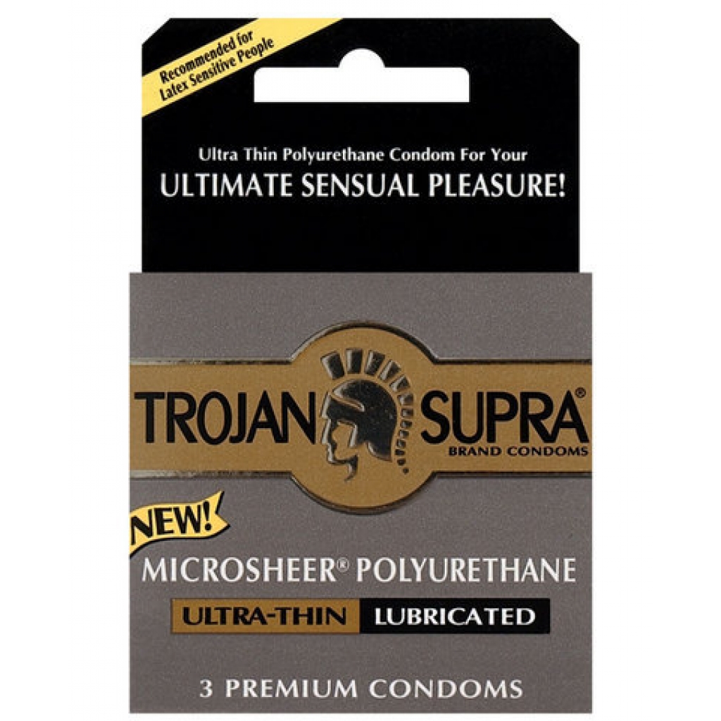 Trojan Supra Lubricated Condoms - 3 Pack