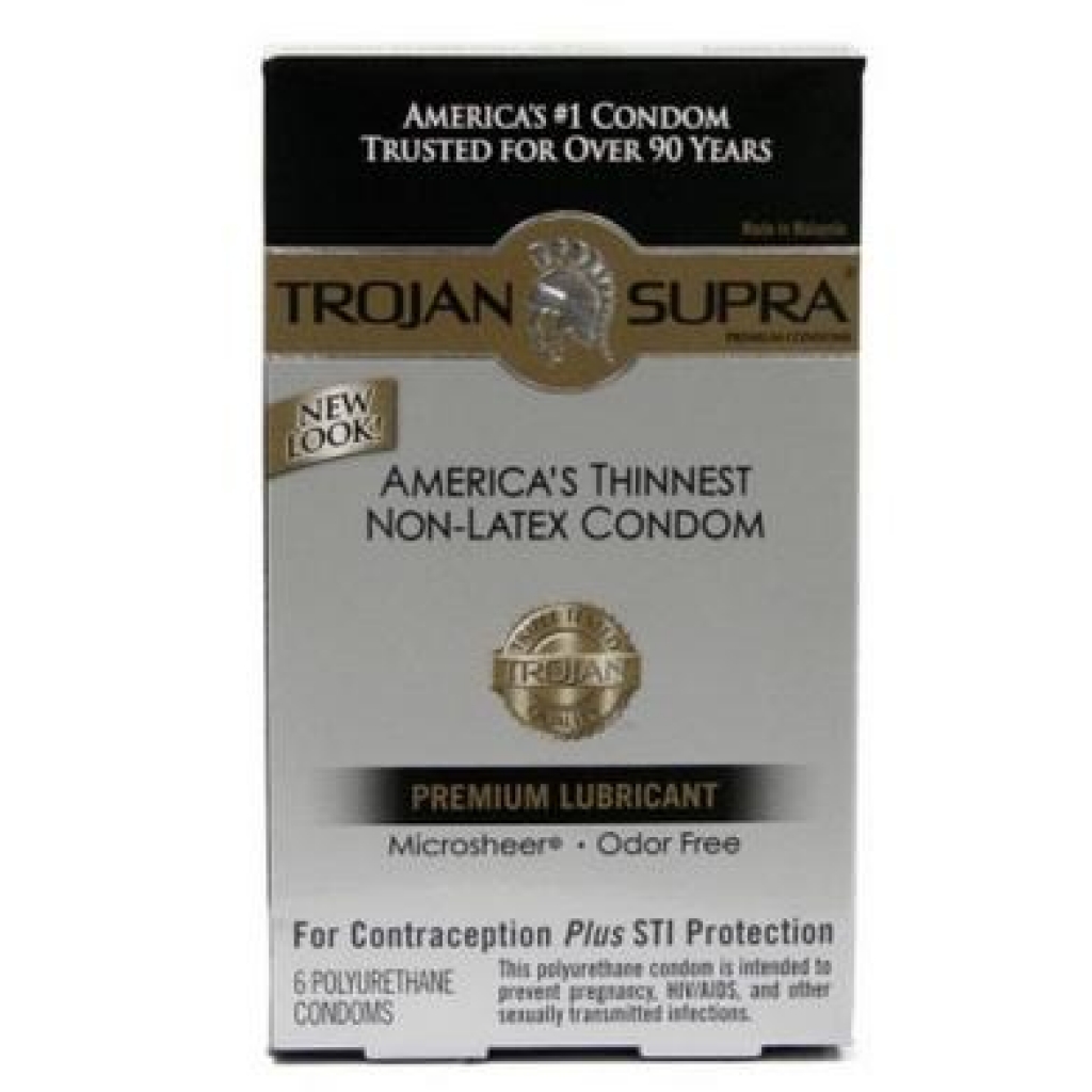 Trojan Supra Microweave Lubricated Condoms - 6 Pack