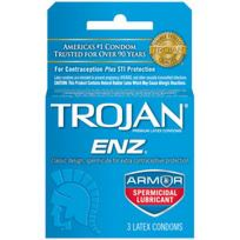 Trojan Condom Enz with Spermicidal Lubricant - Ultimate Protection