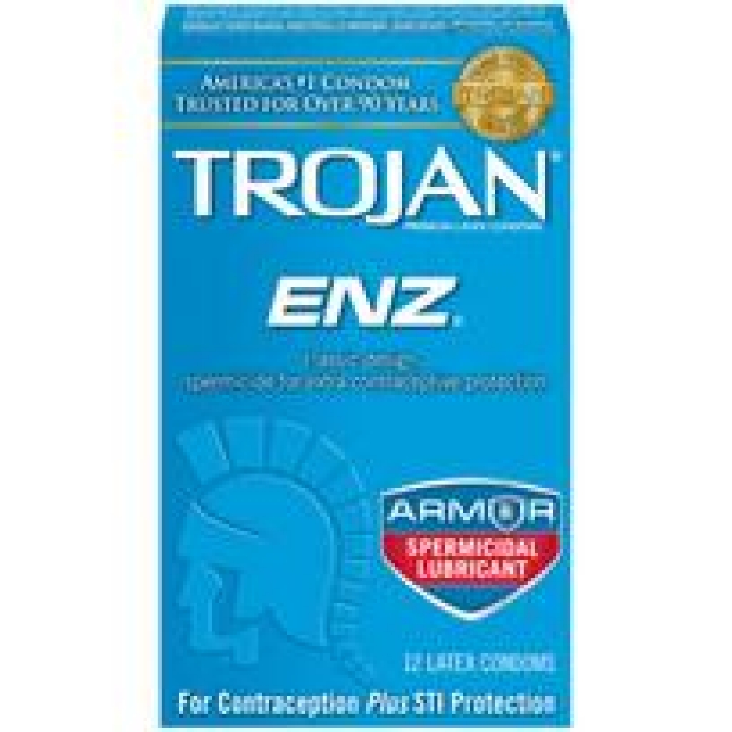 Trojan Condom Enz With Spermicidal Lubricant - 12 Pack