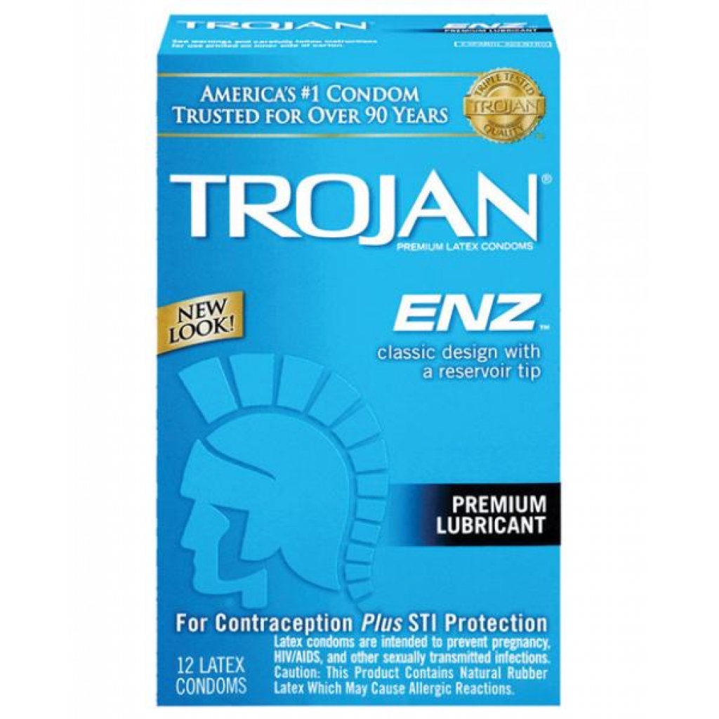 Trojan ENZ Lubricated Latex Condoms - 12 Pack