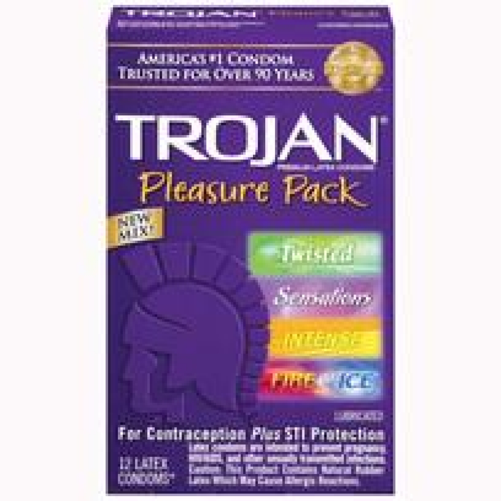 Trojan Pleasure Pack with Assorted Latex Condoms